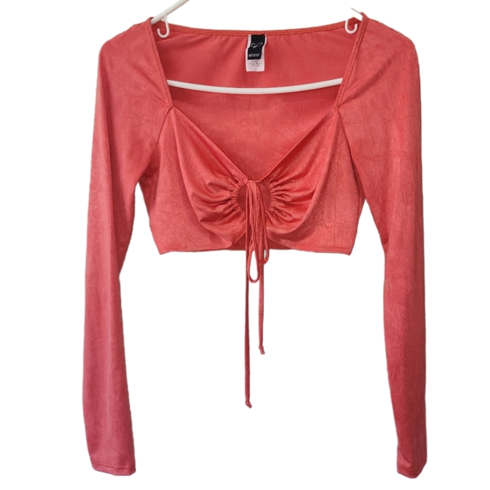 Burnt Orange Long Sleeve Crop Top Size XS Windsor